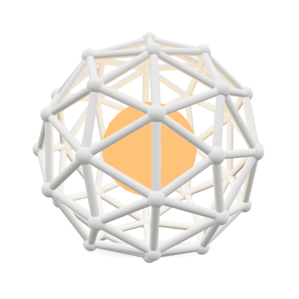 Geodesic Orb Lamp in Matte White