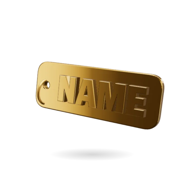 Name Keychain, Silk Gold